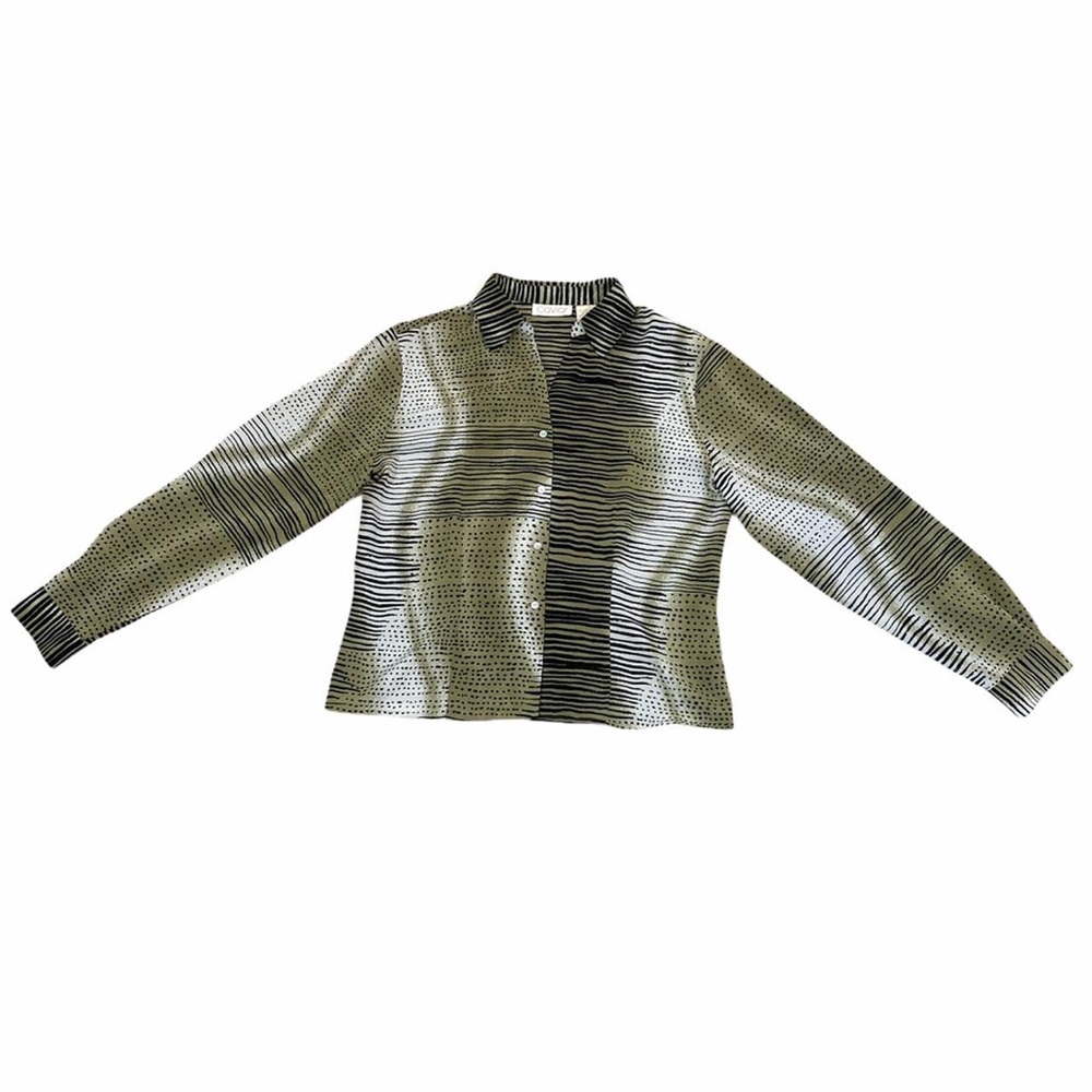 Abstract Print Button Down